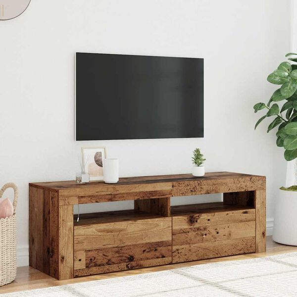 vidaXL Mobile Porta TV con LED Legno Antico 120x35x40 cm Multistrato