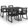 vidaXL Set da Pranzo da Giardino 5 pz in Rattan PVC Nero