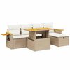 vidaXL Set Divano da Giardino 6 pz con Cuscini Beige in Polyrattan