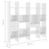 vidaXL Set Libreria 4 pz Bianco Lucido in Legno Multistrato