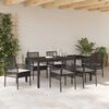 vidaXL Set da Pranzo per Giardino 7 pcs Nero polyrattan