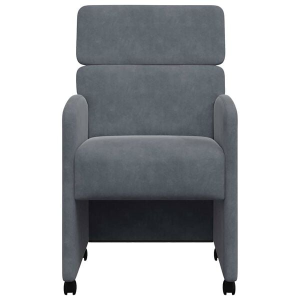 vidaXL Sedie da Pranzo con Ruote 2 pcs Grigio scuro 58 x 65 x 98 cm
