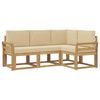 vidaXL Set di divani da esterno con cuscino 4 pcs Bianco e Beige