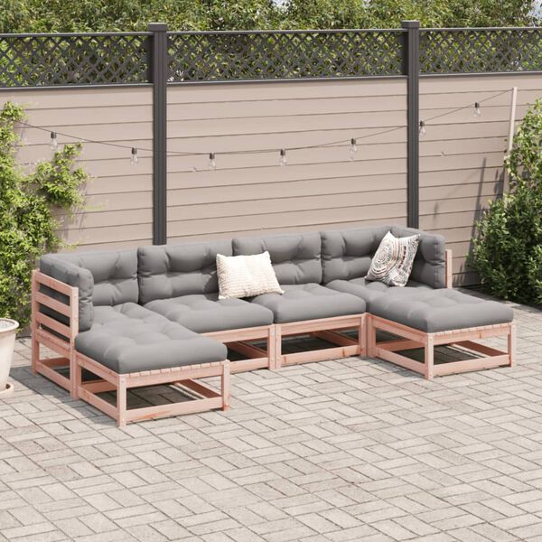 vidaXL Set Divani Giardino 6 pz Cuscini Legno Massello Abete Douglas