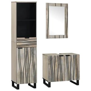 vidaXL Set di mobili per il bagno 3 pz Bianco 38 x 33 x 160 cm