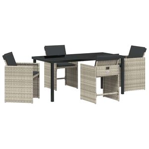 vidaXL Set da Pranzo per Giardino 5 pcs Grigio chiaro polyrattan