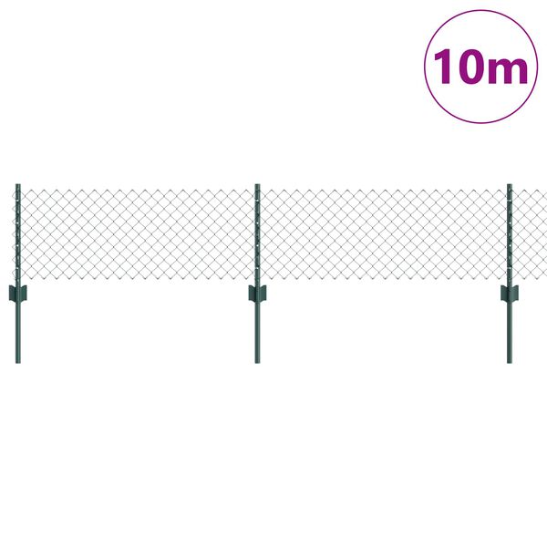vidaXL Recinzione con Posto Verde 0,4 x 10 m Acciaio e PVC