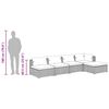vidaXL Set Divani da Giardino 5 pz con Cuscini in Polyrattan Marrone