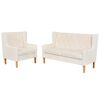 vidaXL Set Divani 2 pz in Tessuto Bianco Crema