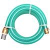 vidaXL Tubo di Aspirazione con Connettori in Ottone 10 m 25 mm Verde