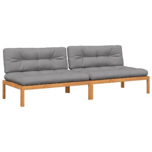 vidaXL Divani Centrali Pallet Giardino con Cuscini 2pz Massello Acacia