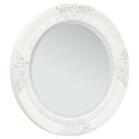 vidaXL Specchio da Parete Stile Barocco 50 cm Bianco