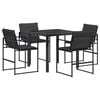 vidaXL Set da Pranzo per Giardino 5 pz Nero e Grigio scuro