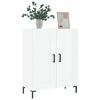 vidaXL Credenza 69,5x34x90 cm in Legno Multistrato Bianco Lucido