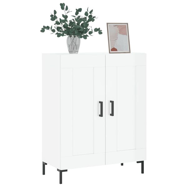 vidaXL Credenza 69,5x34x90 cm in Legno Multistrato Bianco Lucido