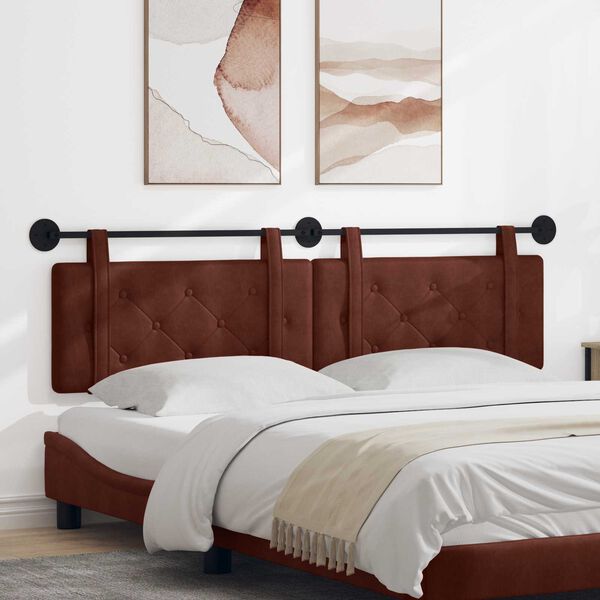 vidaXL Testata appesa Marrone Lucido 190 x 55 x 5 cm PU Antico