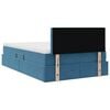 vidaXL Letto con contenitore e LED con led Blu 120 x 190 cm Velluto