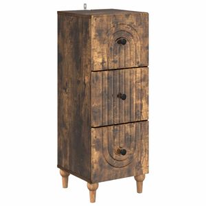 vidaXL Mobile con Cassetti Rovere Fumo 33 x 34,5 x 90 cm