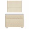 vidaXL Giroletto a Molle con Materasso Crema 90x190 cm in Tessuto