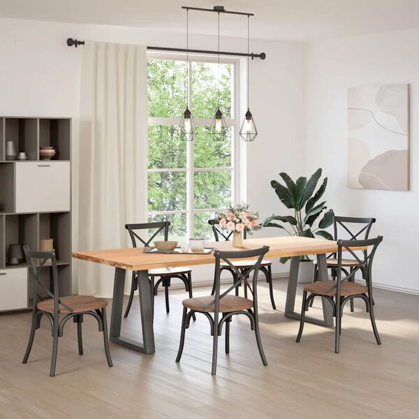 vidaXL Gambe per tavolo da pranzo a forma di V 2 pz Antracite 60x(72-73,3) cm Acciaio