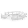 vidaXL Set Salotto da Giardino 11 pz in Legno Massello di Pino Bianco