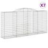 vidaXL Cesti Gabbioni ad Arco 7 pz 300x50x140/160 cm Ferro Zincato