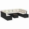vidaXL Set Divano da Giardino con cuscino 10 pcs Nero polyrattan