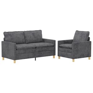 vidaXL Set di divani 2 pz Grigio Scuro Poliestere