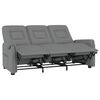 vidaXL Poltrona Massaggiante Reclinabile 3 Posti Grigia in Similpelle