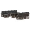 vidaXL Set Divano da Giardino 11 pz Grigio e Grigio Scuro