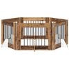 vidaXL Cancello per cani con supporti 6 pcs Legno antico 80 x 60 cm