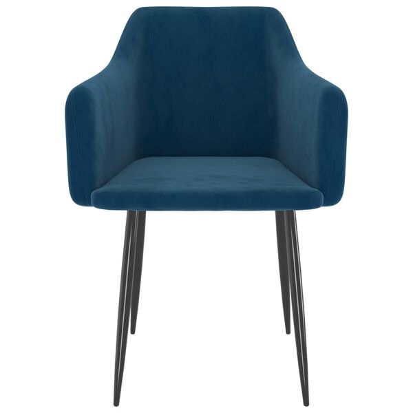 vidaXL Sedie da Pranzo 2 pz Blu in Velluto