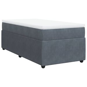 vidaXL Giroletto a Molle con Materasso Grigio Scuro 80x200 cm Velluto