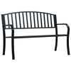 vidaXL Panca da Giardino Nera 120 cm Acciaio