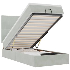 vidaXL Struttura Letto Pouf con Materassi 90x190 cm in Velluto