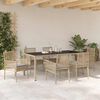 vidaXL Set da Pranzo per Giardino 7 pcs Beige polyrattan