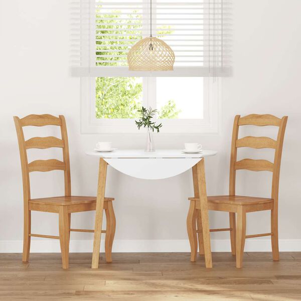 vidaXL Sedie da Pranzo 2 pz Naturale in Legno Massello di Hevea