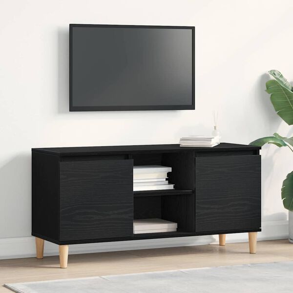 vidaXL Mobile TV Rovere Nero 102 x 35 x 50 cm Legno multistrato