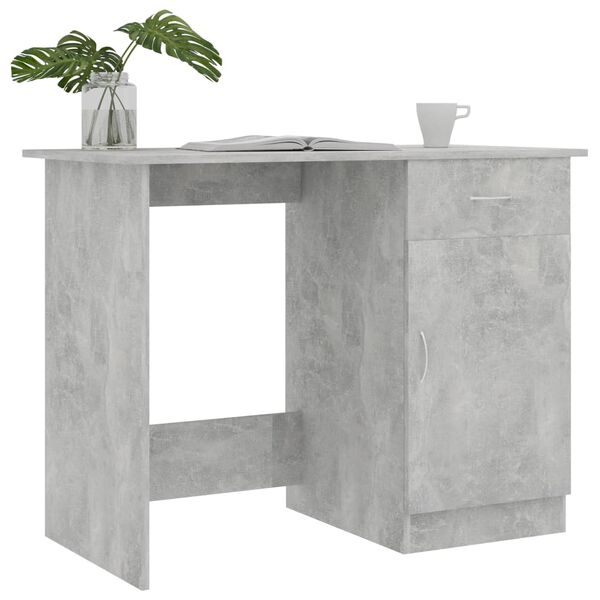 vidaXL Scrivania Grigio Cemento 100x50x76 cm in Legno Multistrato