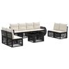 vidaXL Set Divano da Giardino 9 pz Nero e Bianco Crema polyrattan