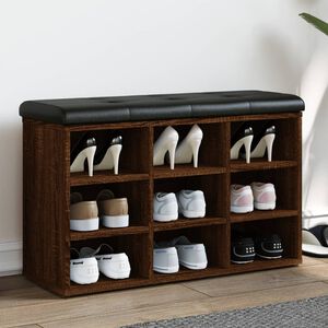 vidaXL Panca Porta Scarpe Rovere Marrone 82x32x50cm Legno Multistrato