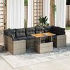 vidaXL Set Divano da Giardino 8 pz con Cuscini Grigio in Polyrattan