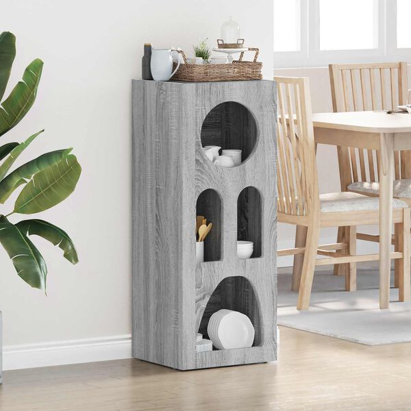 vidaXL Credenza Grigio Sonoma 40 x 35 x 100.5 cm Legno multistrato