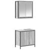 vidaXL Set Mobili da Bagno 2 pz Grigio Sonoma in Legno Multistrato