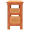 vidaXL Banco da lavoro con lo scaffale Cera marrone 110,5 x 50 x 80 cm