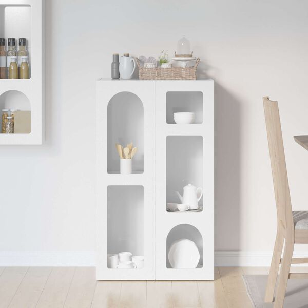 vidaXL Credenza Bianco Lucido 59 x 35 x 100,5 cm Legno multistrato