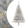 vidaXL Albero di Natale artificiale con luci integrate Argento 180 cm