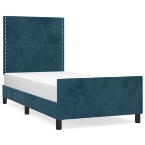 vidaXL Giroletto senza Materasso Blu Scuro 90x190 cm in Velluto