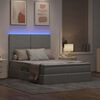 vidaXL Letto con contenitore e LED Grigio chiaro 140 x 190 cm