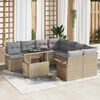 vidaXL Set Divano da Giardino 9 pcs Beige Rattan in Polipropilene